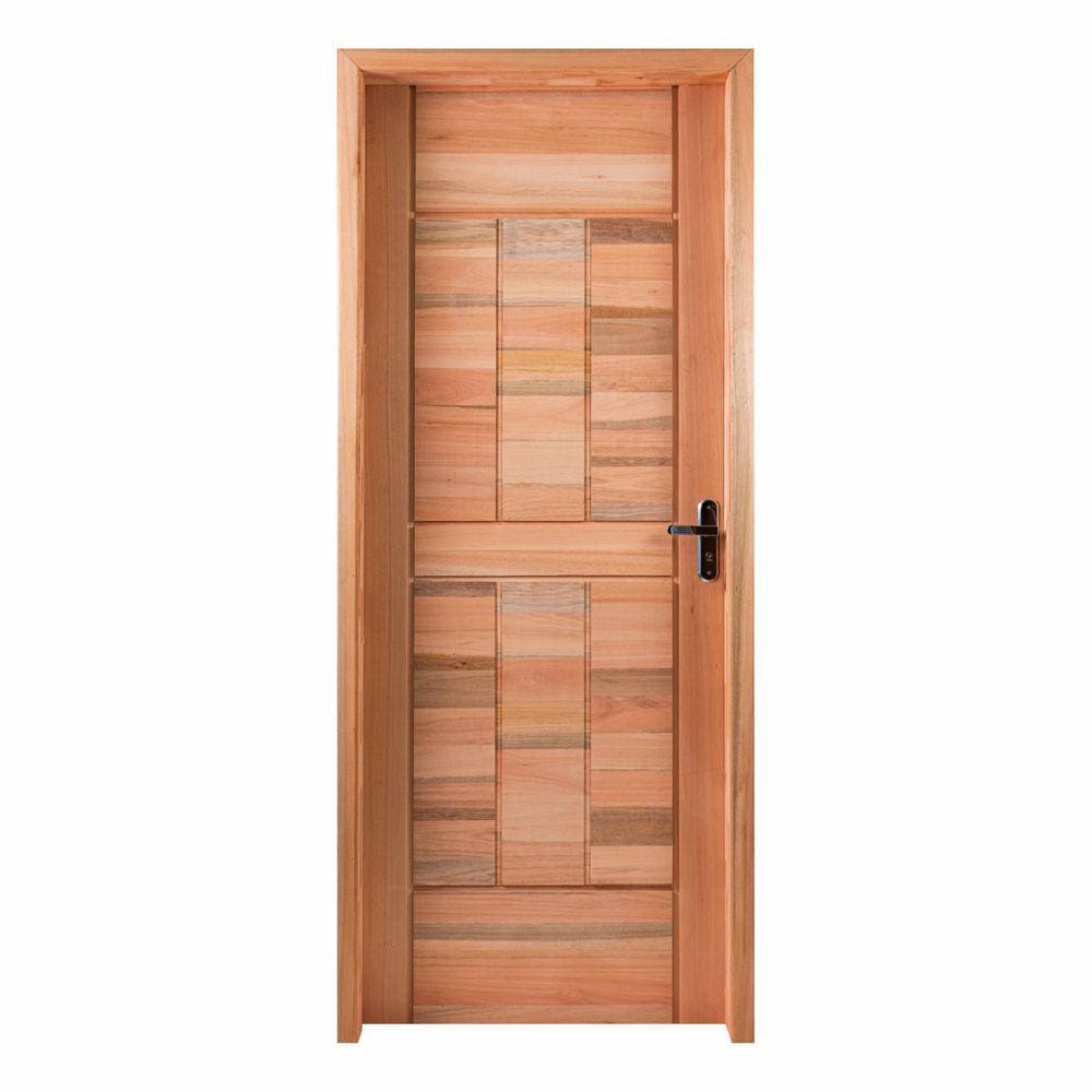 Kit Porta Pronta Maciça 214x87cm Eucalipto Esquerda Pm96 Cruzeiro Portas Nude