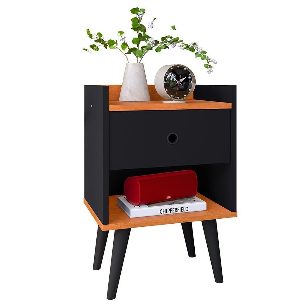Mesa Cabeceira Decore Mesinha 1 Gaveta Nicho Pés Palito Retrô Decoração Quarto - RPM Móveis