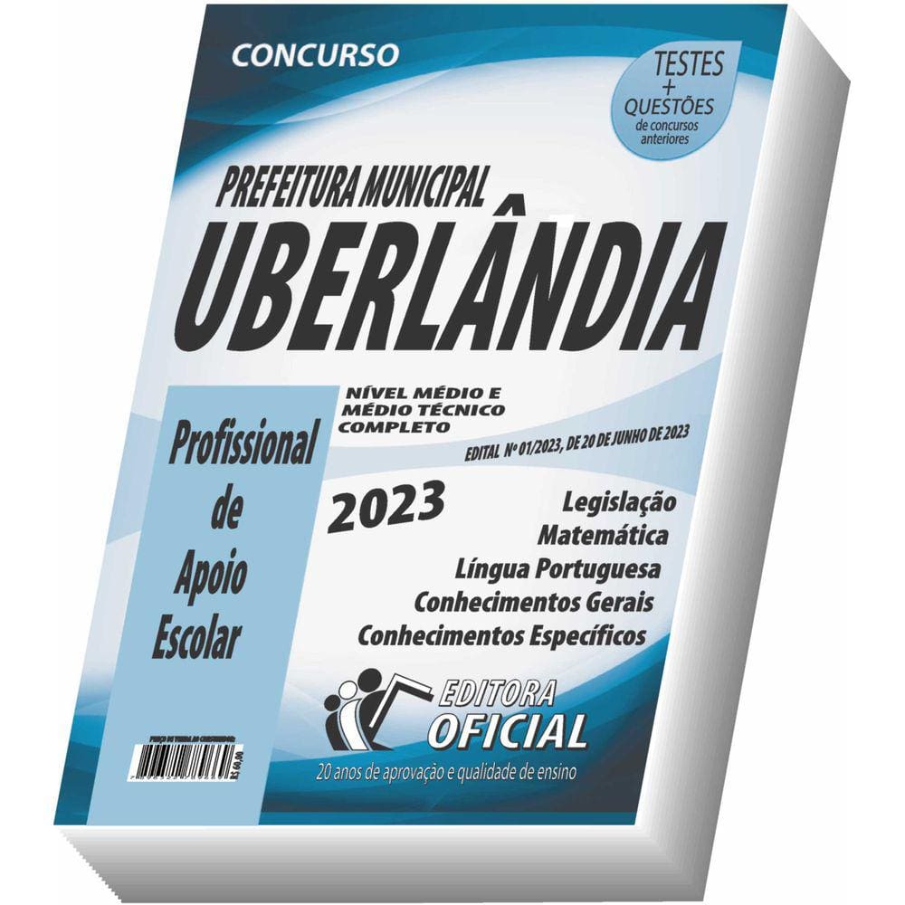 Apostila Prefeitura de Uberlândia - MG - Profissional de Apoio Escolar