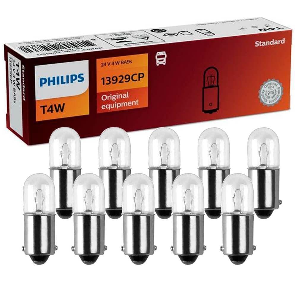 10 Lâmpada Philips T4w 24v Ba9s Tipo 69 Lanterna Dianteira