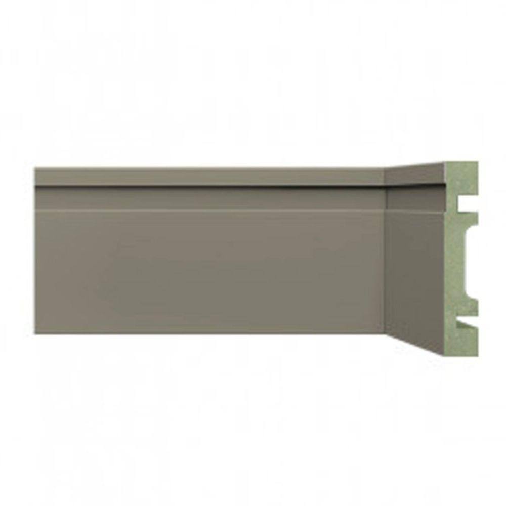 Kit Rodapé de MDF 7cm x 15mm x 2,40m 10 Barras com Friso Resistente a Umidade 702 Moldufama Cinza Titanium