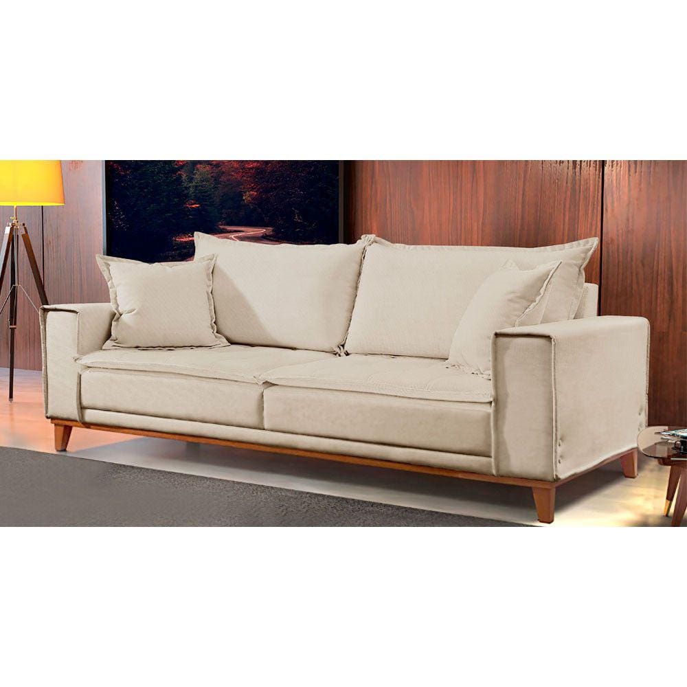 Sofá Fixo Aquiles 3 Lugares Luxo 220cm Castellar Móbile