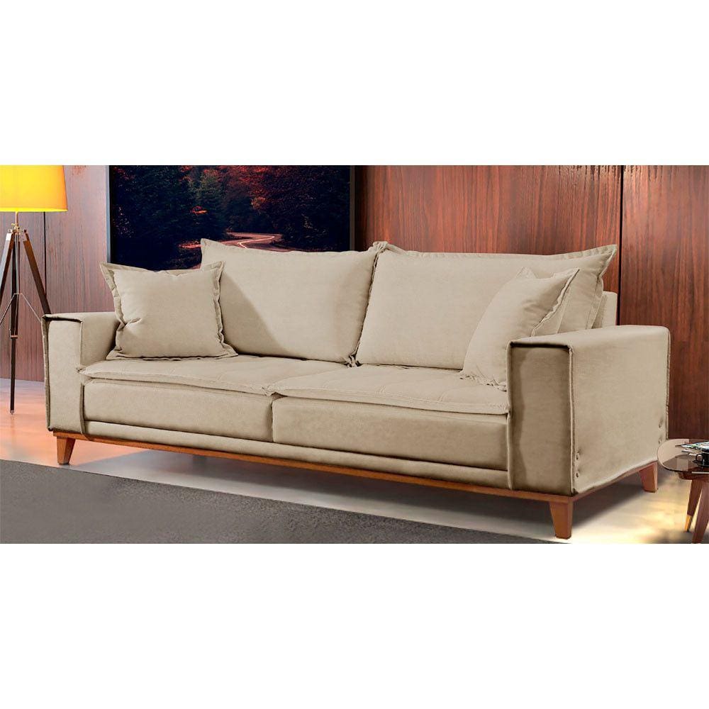 Sofá Fixo Aquiles 3 Lugares Luxo 180cm Castellar Móbile