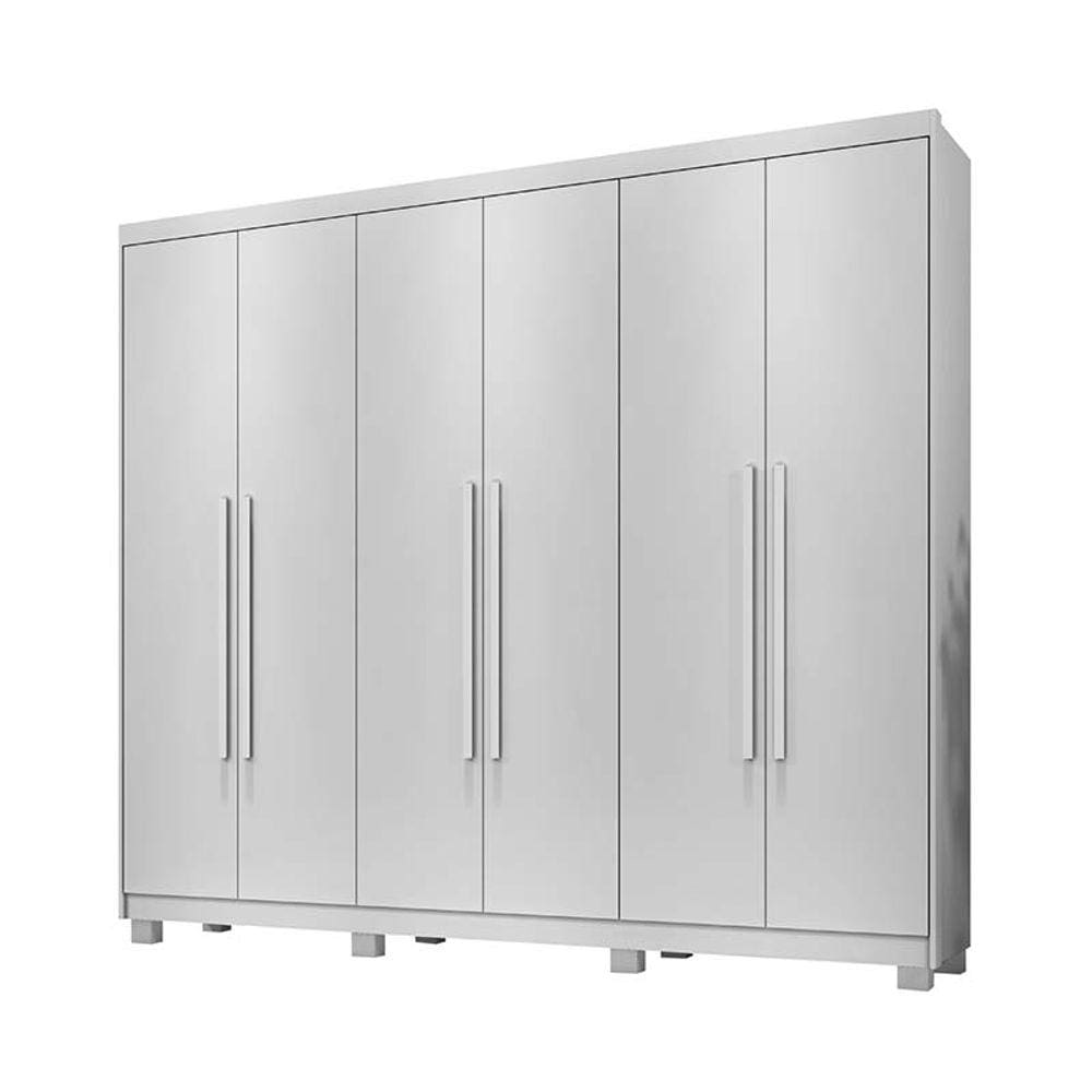 Guarda Roupa Casal 6 Portas 6 Gavetas Nápoli Benetil Móveis Branco