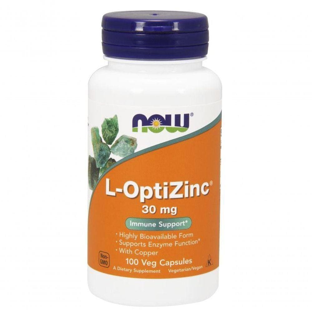 L-optizinc 30mg, 100 Cápsulas, Now