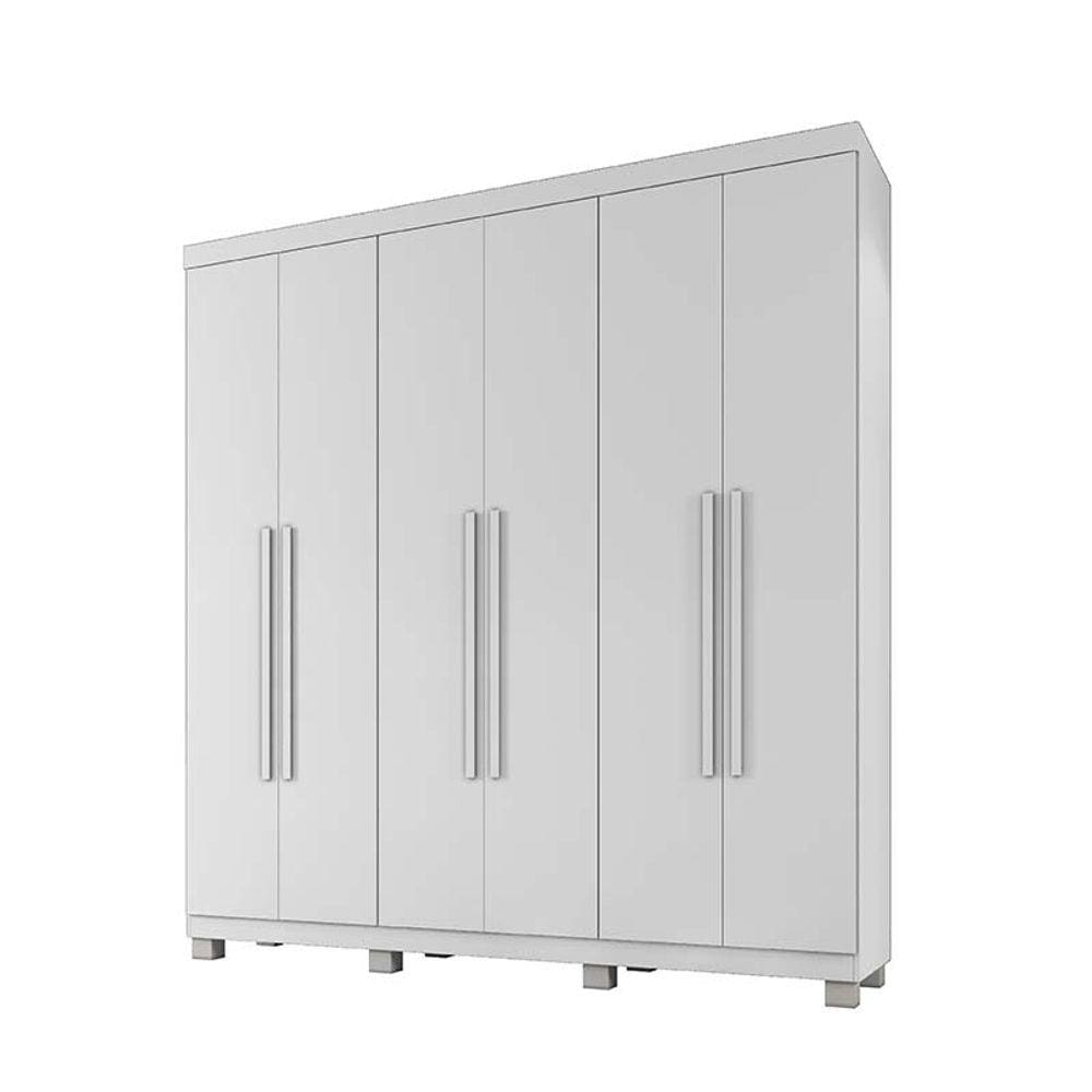 Guarda Roupa Casal 6 Portas 3 Gavetas Milão Benetil Móveis Branco