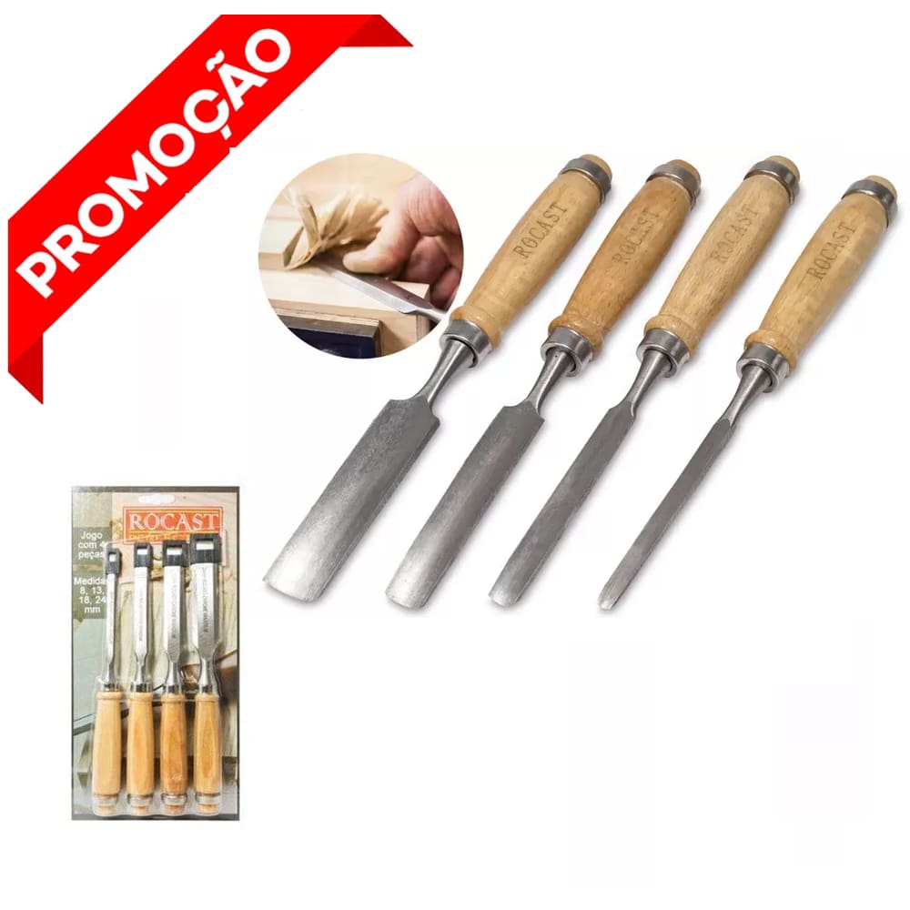 Kit Formão Profissional Entalhar Esculpir Madeira Marceneiro