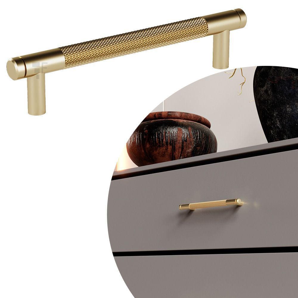 Puxador Zigrinato IL 1580 - Dourado- 288MM