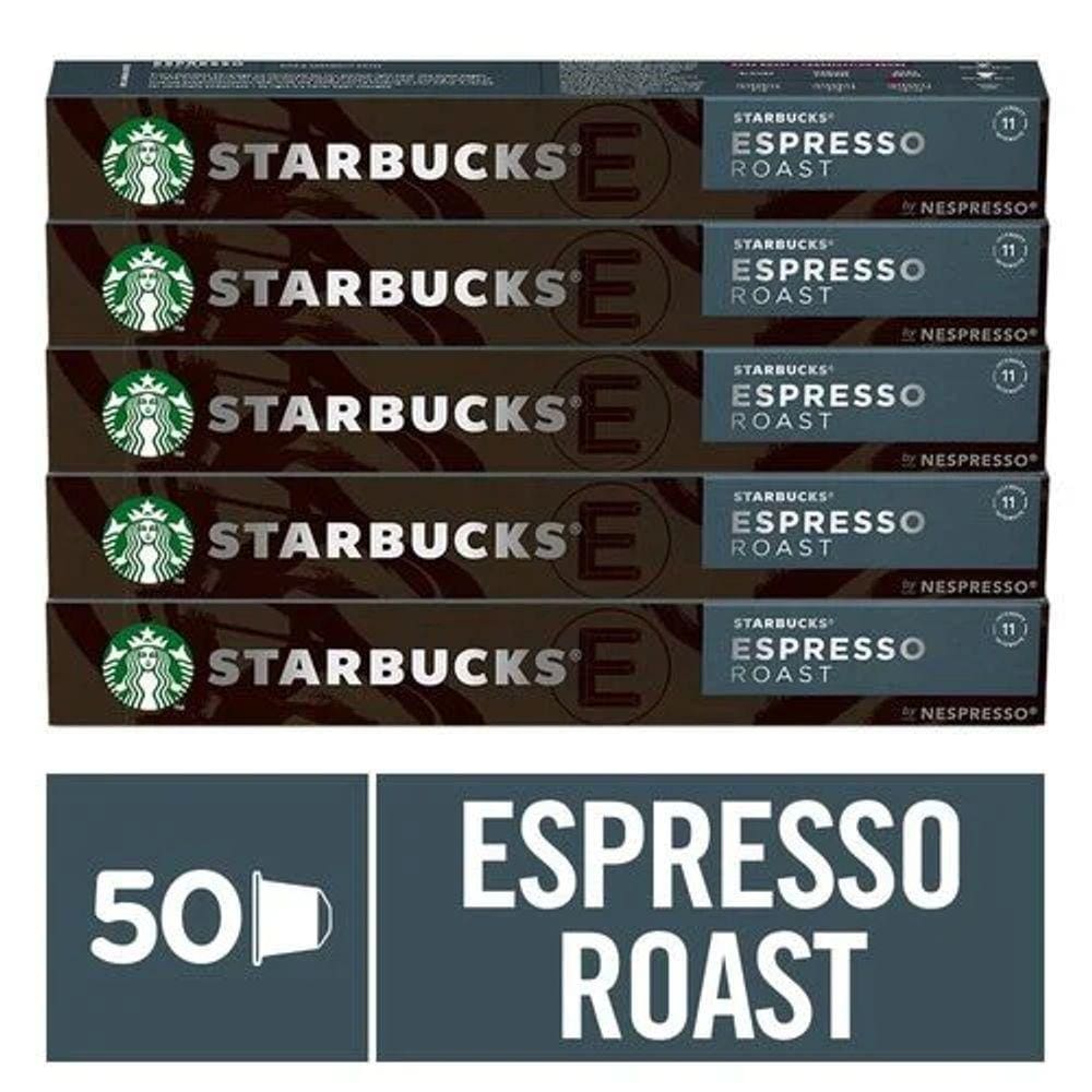 Kit Café Espresso Roast By Nespresso Starbucks = 50 Cáps