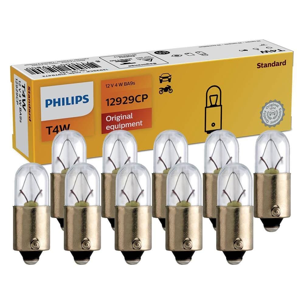 10 Lâmpada Philips Sinalização T4w 12v Tipo 69 Ba9s Auxiliar