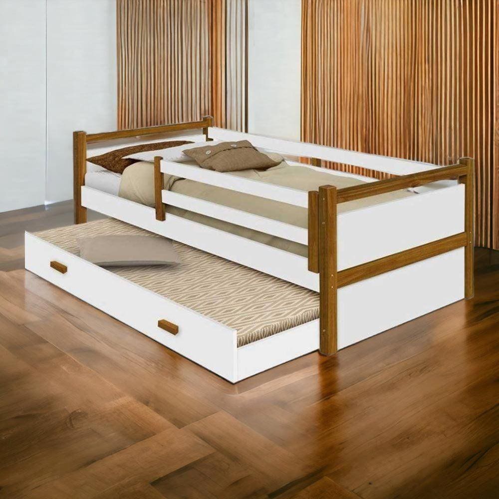 Cama Infantil Diana Branca com Auxiliar