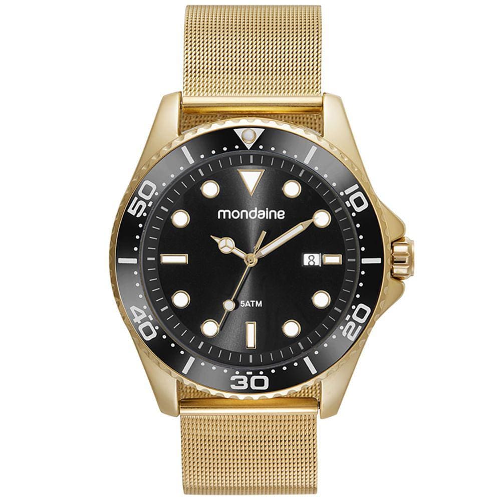 Relógio MONDAINE dourado esteira masculino 32507GPMVDE2