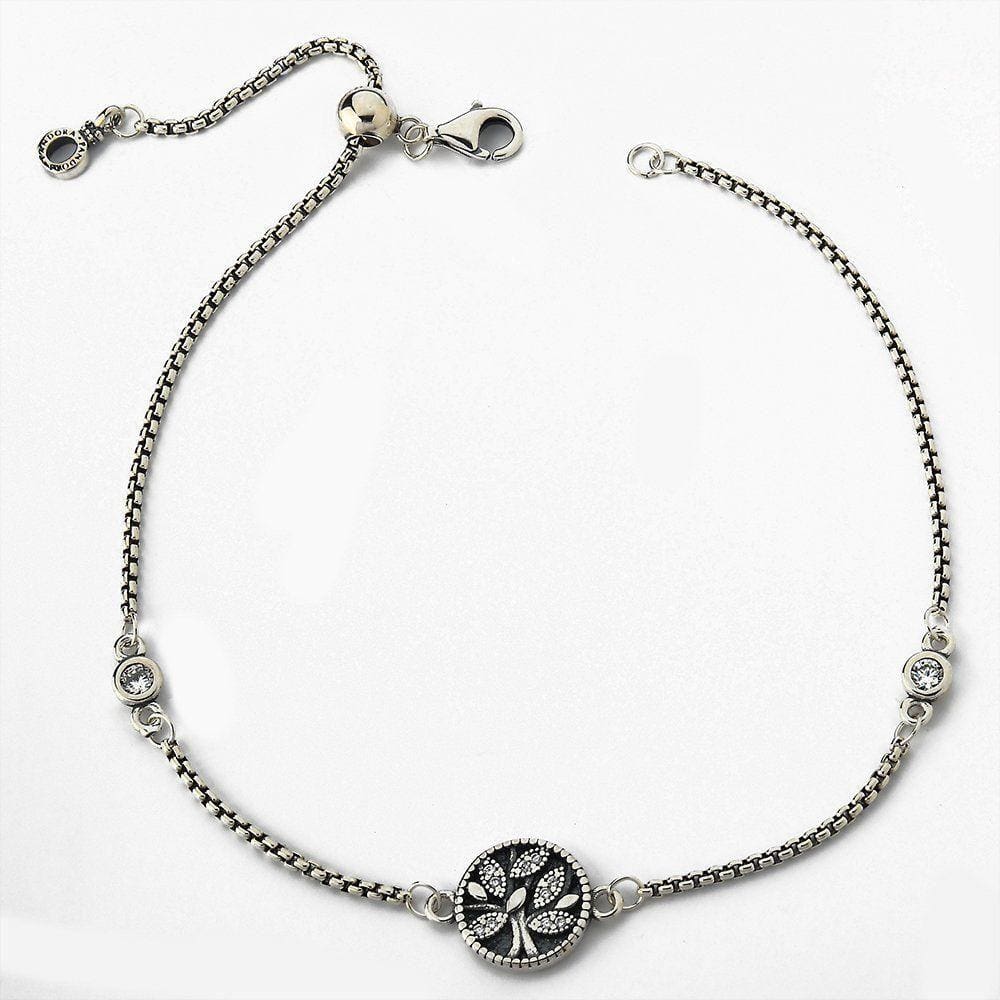 Pulseira Raizes Do Amor Com Ajuste De Tamanho Prata 925
