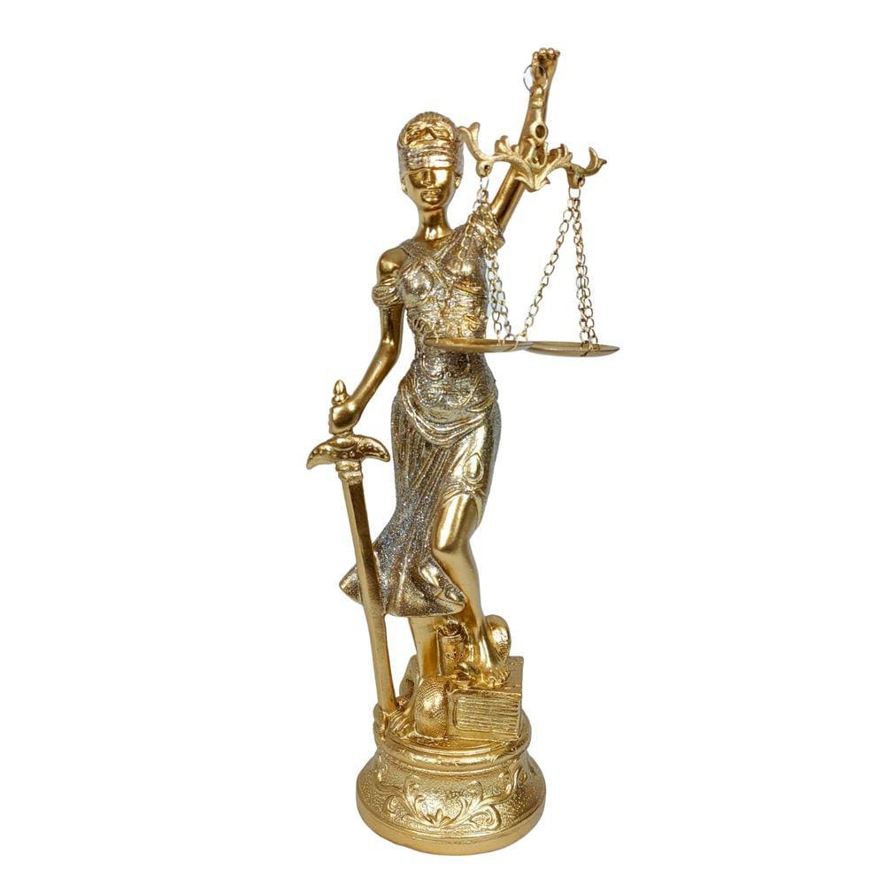 Dama da Justiça themis Decorativa brilhante resina 30 cm luxo