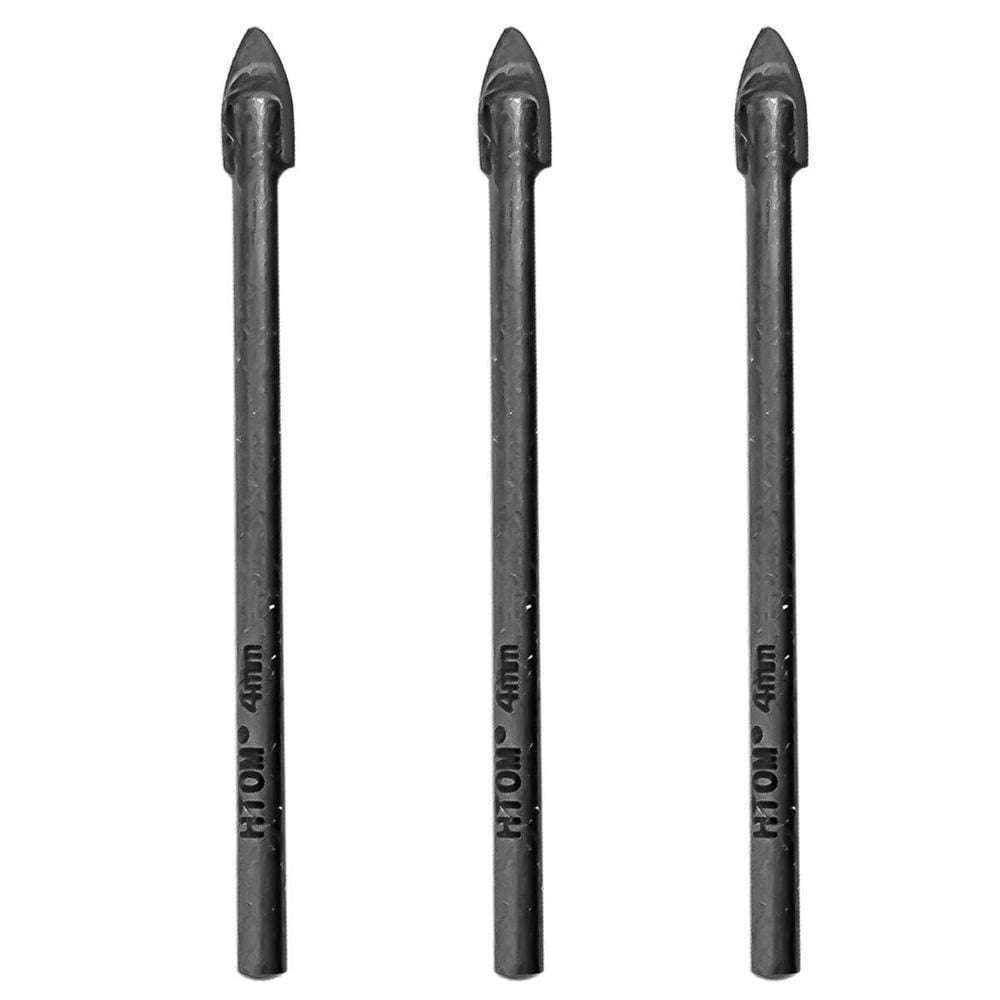 Kit 3 Brocas Para Vidro 4Mm Porcelanato Cerâmica Metal Duro