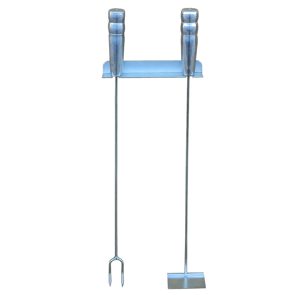 Kit Churrasco Com Rastelo E Garfo 59 Cm Cabo Aluminio