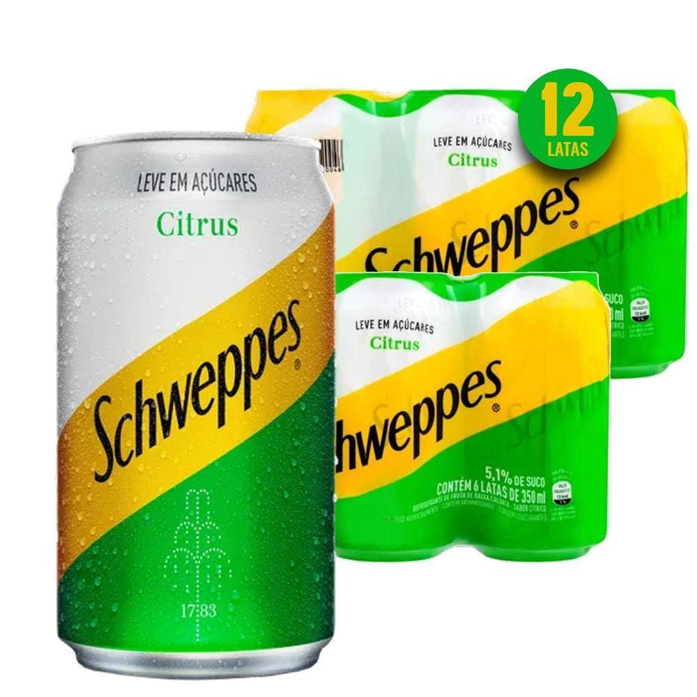 Schweppes Citrus Leve Em Açucares 350Ml 12 Latas