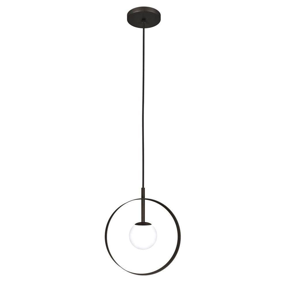 Luminária Pendente Teto Círculo Globo Vidro Moderno Preto