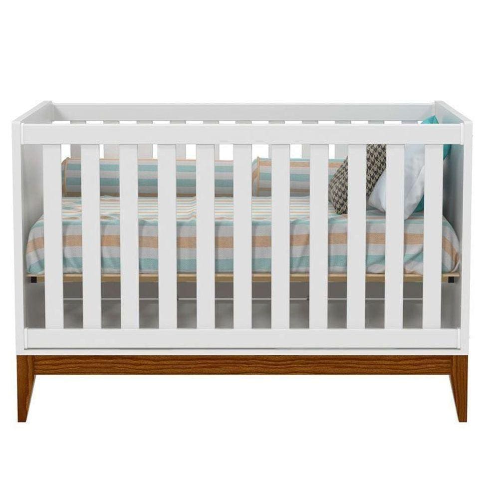 Berço Americano Que Vira Caminha Unique 100% MDF Cor Branco Acetinado - Matic Móveis
