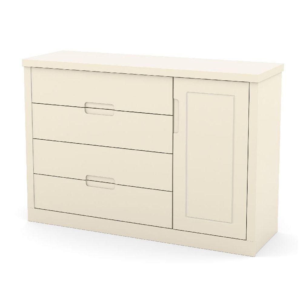 Comoda de Bebê Tutto New 1 Porta e 4 Gavetas 100% MDF Cor Off White - Matic Móveis