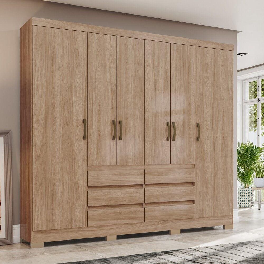 Guarda Roupa Casal 6 Portas 6 Gavetas B355 Briz