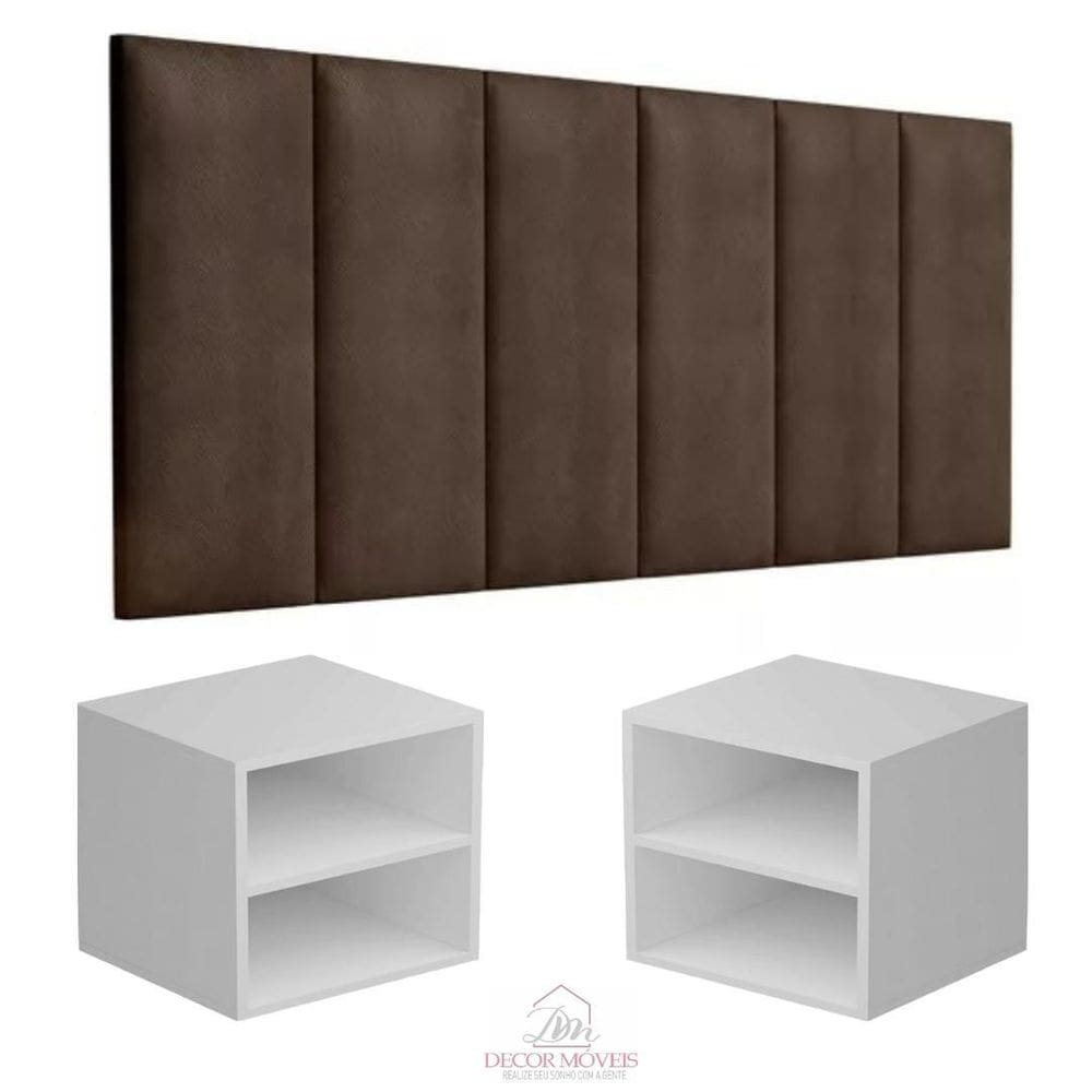 Conjunto Quarto Mesas De Cabeceira + Cabeceira De Cama 1,40
