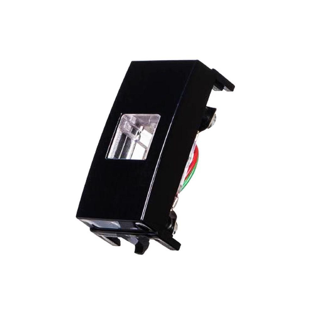 Módulo Tomada Telefone Femea Rj11 4 Fios Ebony Preto Sleek Margirius