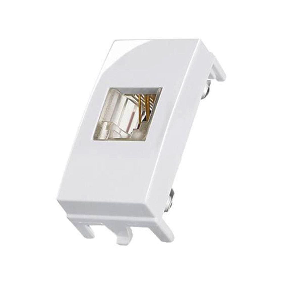Modulo Tomada Telefone Femea Rj11 4 Fios Branco Sleek Margirius