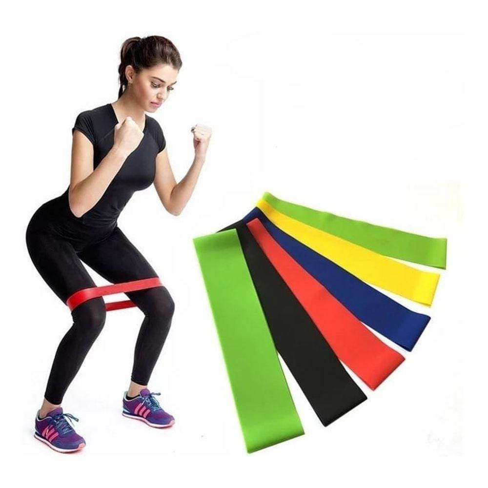 Kit 5 Mini Thera Band Banda Elástica Faixa Treino Elástico