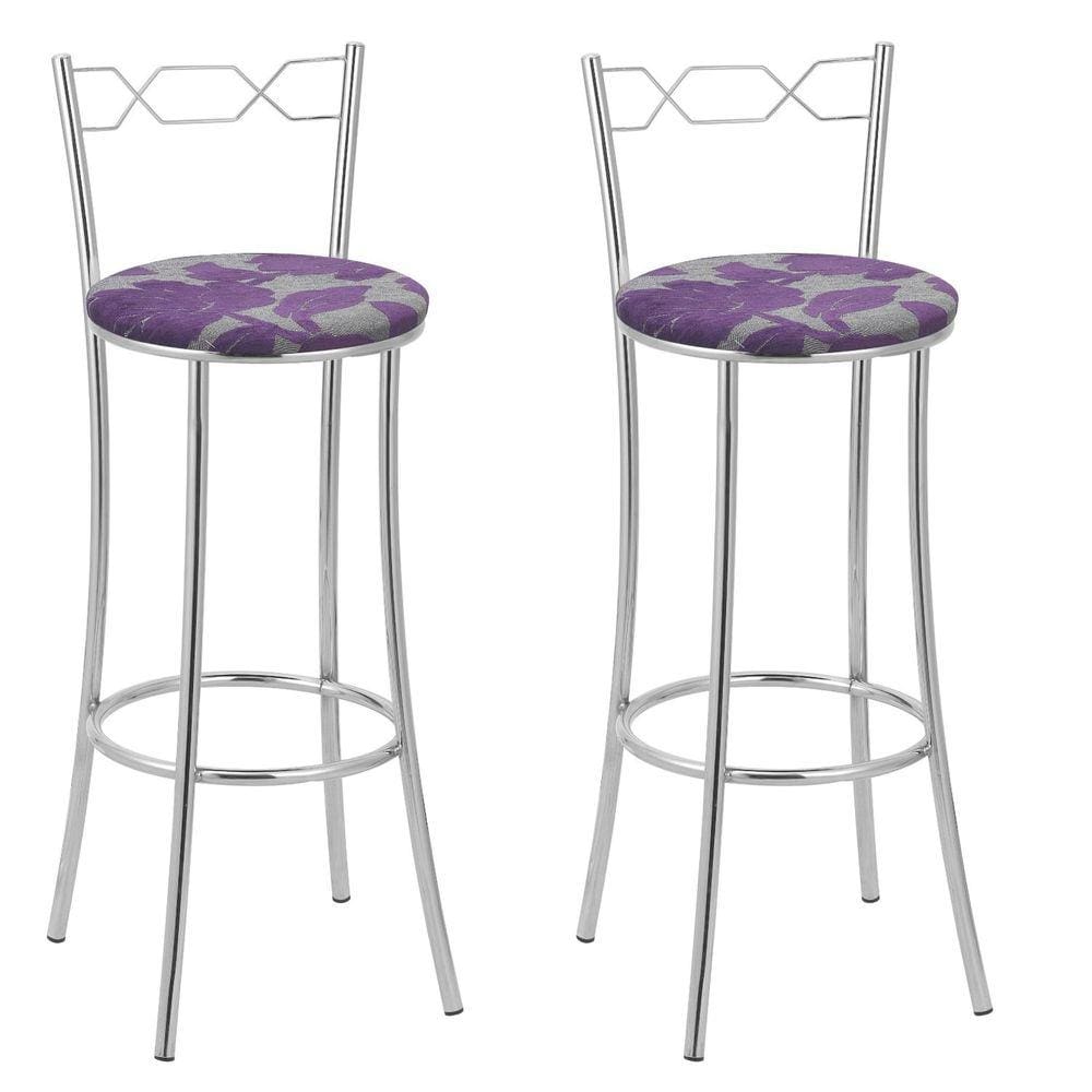 Kit 2 Banquetas Cromadas BC51-A E501 Cromado/Estampado