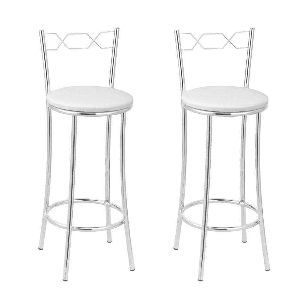 Kit 2 Banquetas Cromadas Bc51-b A102 Cromado/Branco
