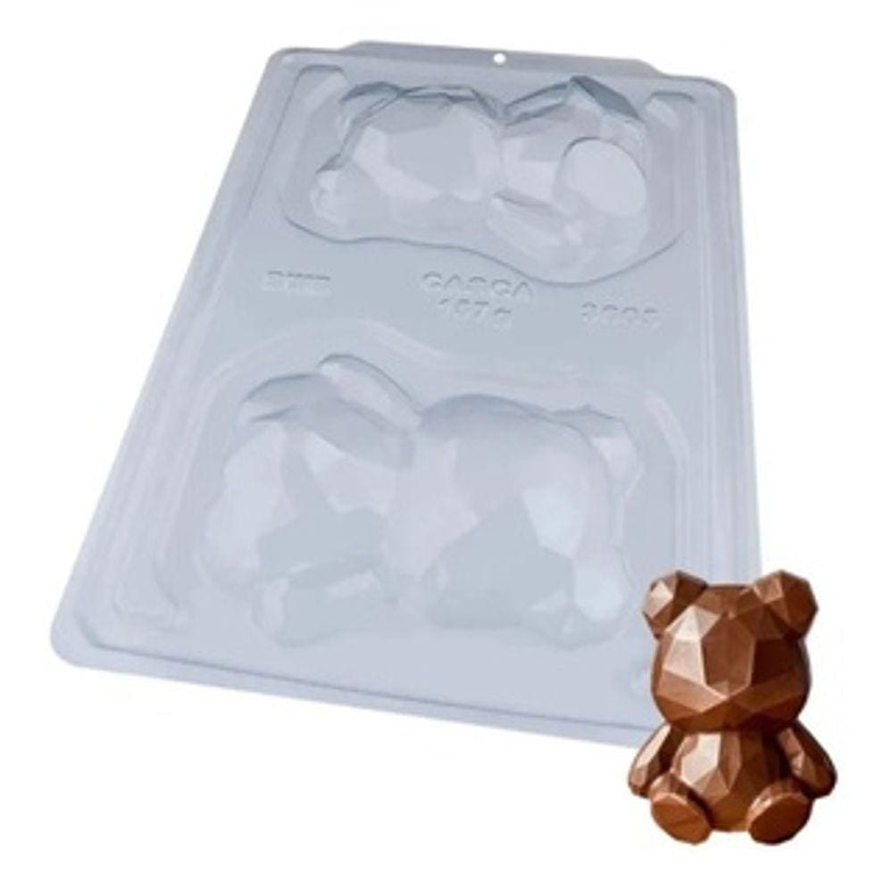 Forma Com Silicone P/ Chocolate Bwb Urso Lapidado 3665