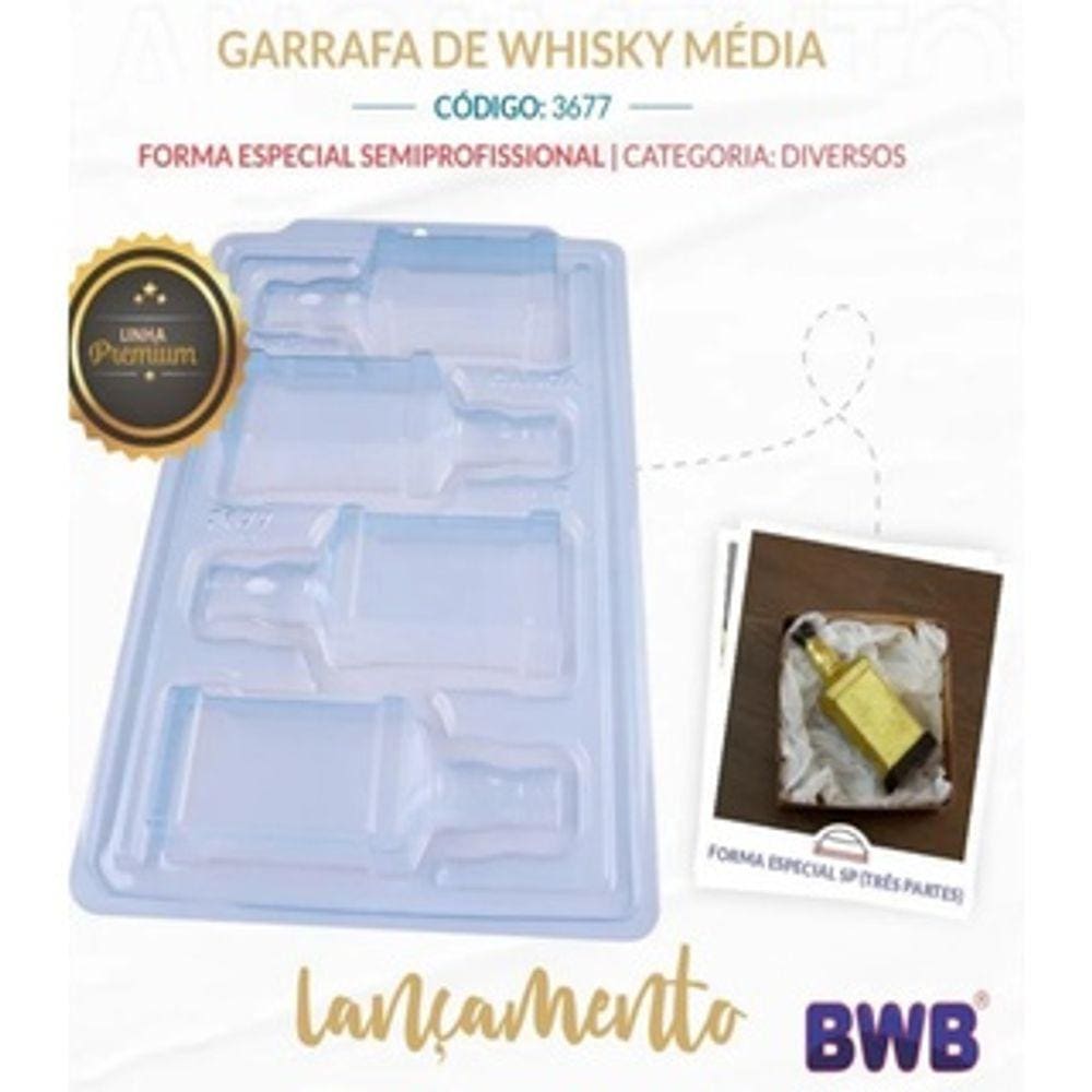 Forma Acetado E Silicone Garrafa De Whisky Média (3677) Bwb