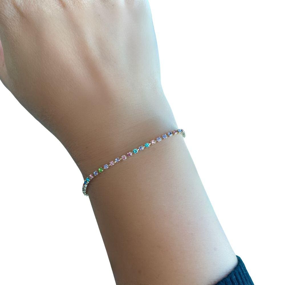 Pulseira Riviera Colorida Soft Colors Banhada a Ouro
