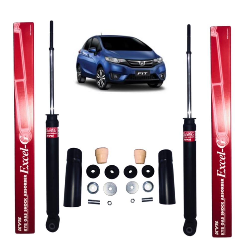 02 Amortecedor Kayaba Honda Fit 2003 A 2008 + Kit Batente Traseiro