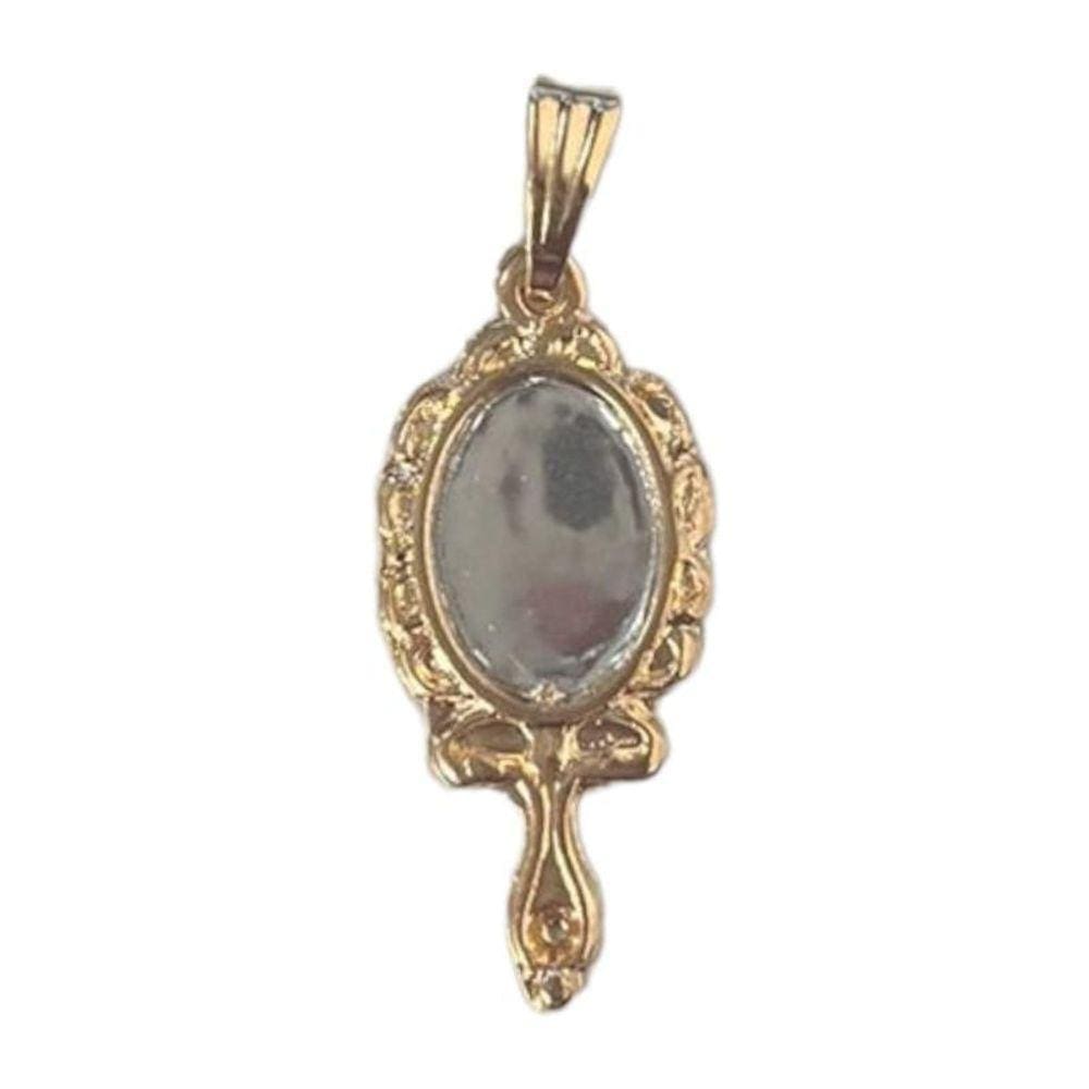Pingente Abebê Oxum 3 Cm Em Metal Banhado Dourado