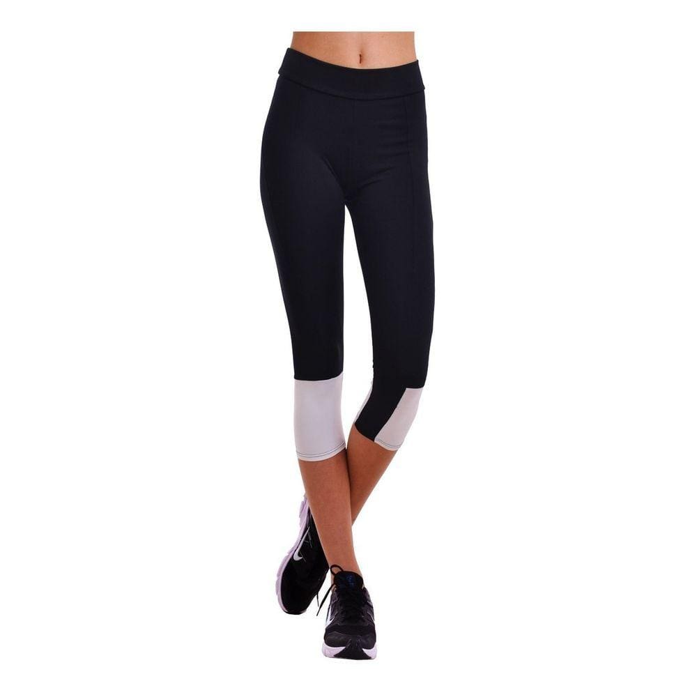 Calça Legging Capri Fitness em Power Suplex Detalhe Branco