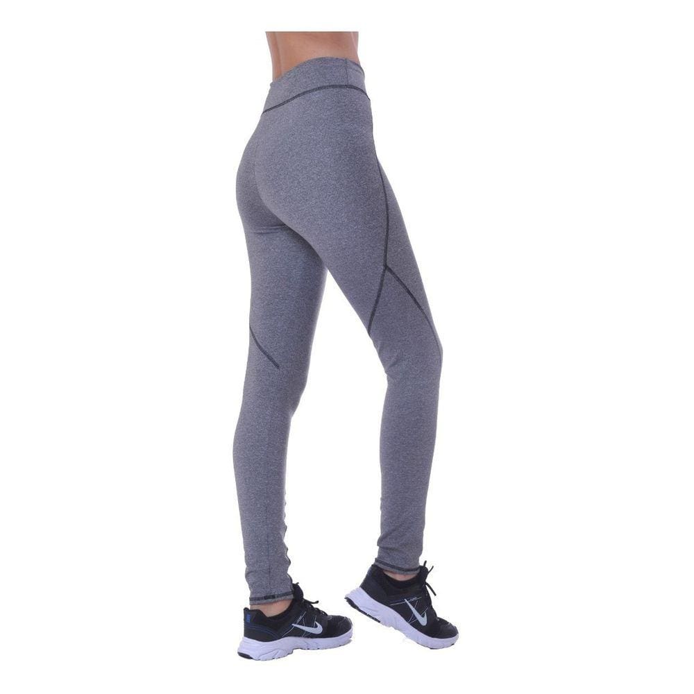 Calça Legging Fitness com Costura em Power Suplex Cinza