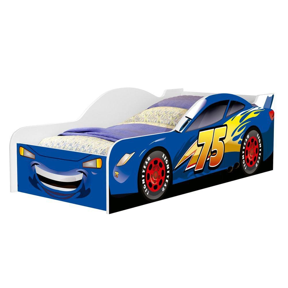 Mini Cama Carro Corrida Azul