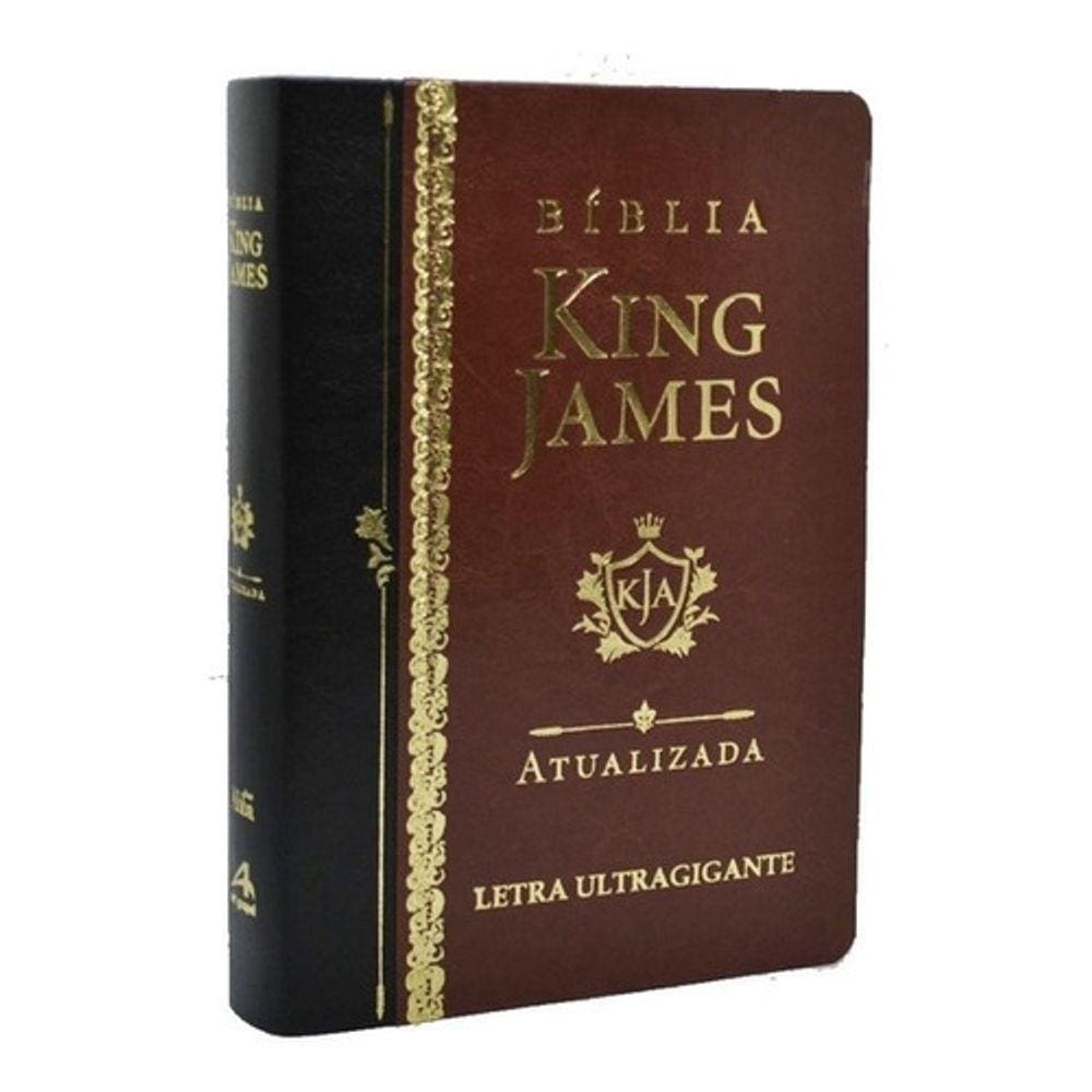 Bíblia King James Atualizada Letra Ultragigante Luxo Marrom
