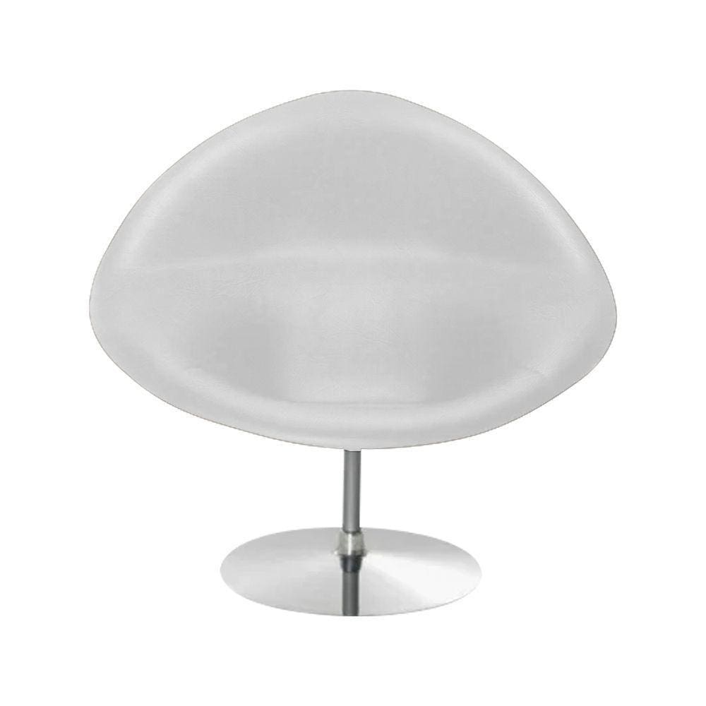Poltrona Design Gondula Couro Natural Branco Cor Branco