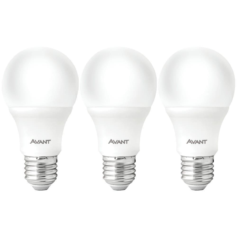 Lâmpada LED Pera 7W Bivolt 6500K com 3 Unidades AVANT