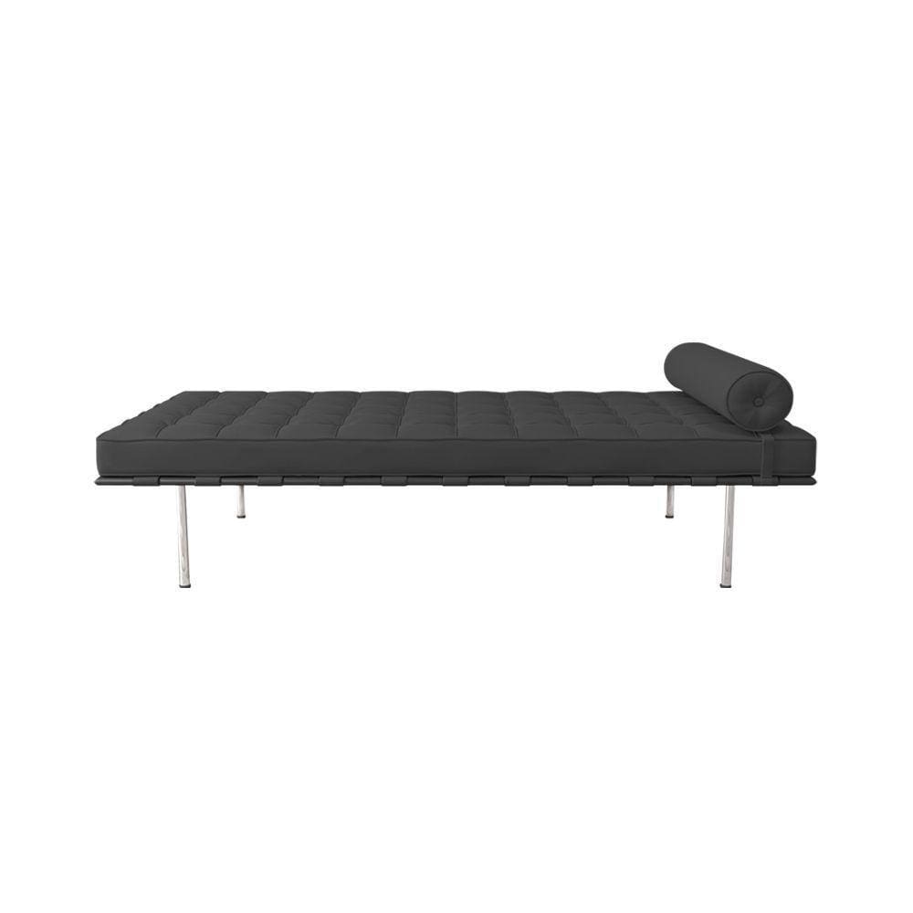 Couch Barcelona Inox Em Sintetico Preto Cor Preto