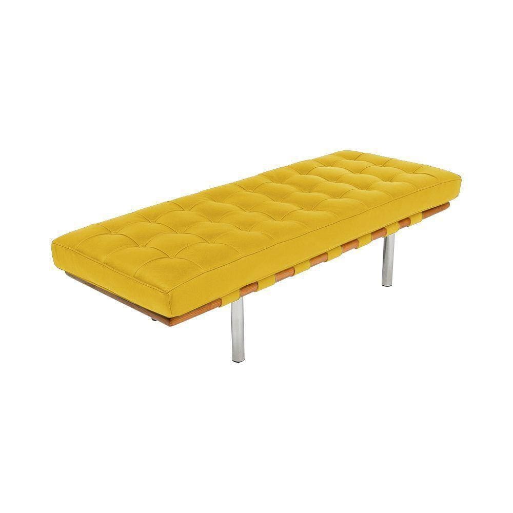 Banco Capri Barcelona 1,50M Couro Sintético Amarelo Cor Amarelo