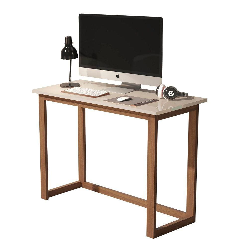 escrivaninha mesa de estudo mdf com pes de madeira