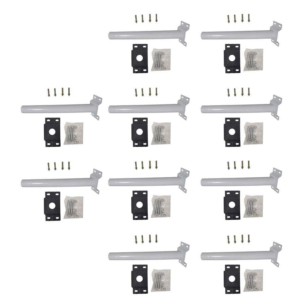 Suporte Luminaria Solar Barra Poste Kit 10 Uni Aço Jardim Rua Quintal Estrada Casa