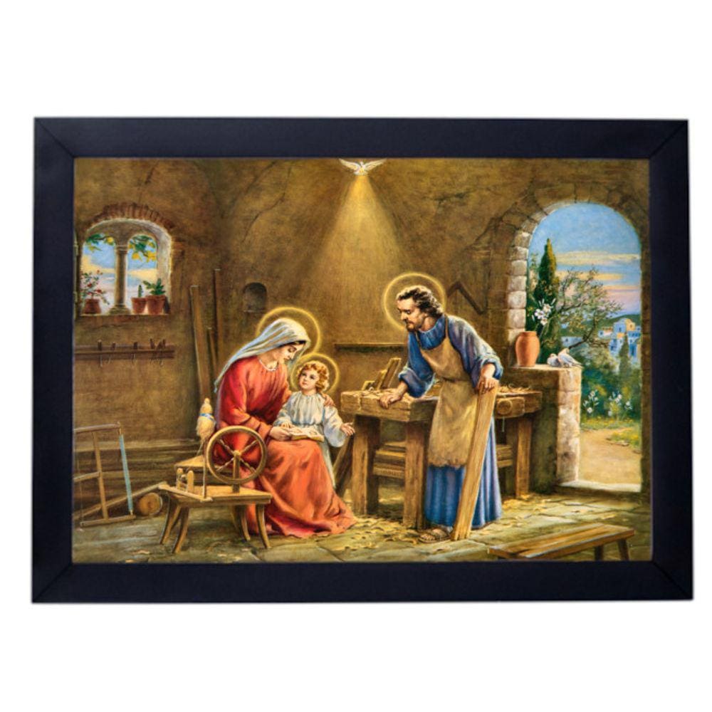Lindo Quadro menino jesus maria e josé 24X33 P8474