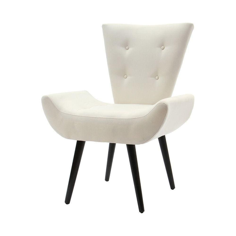 Poltrona Decorativa Emilia Tecido Suede - Bege - Cor: Bege