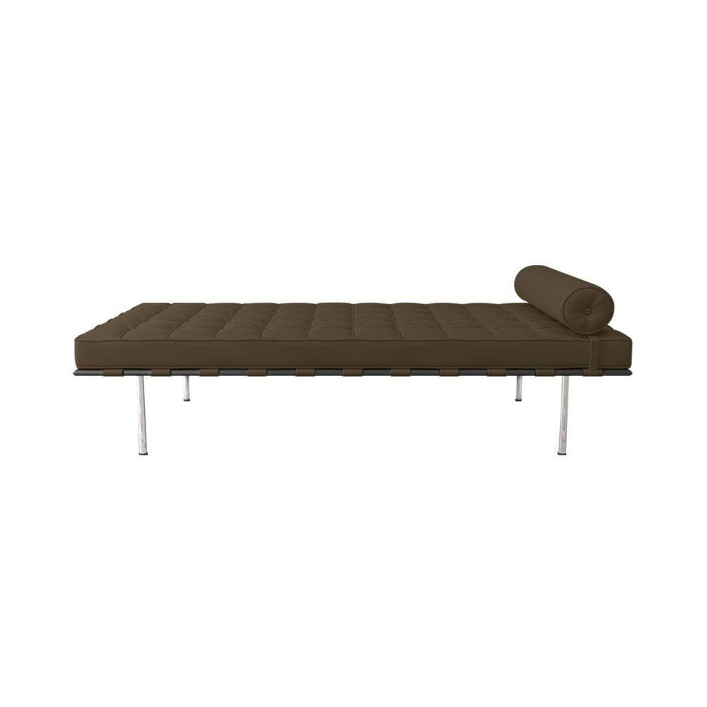 Couch Barcelona Inox Em Sintetico Marrom Cor Marrom