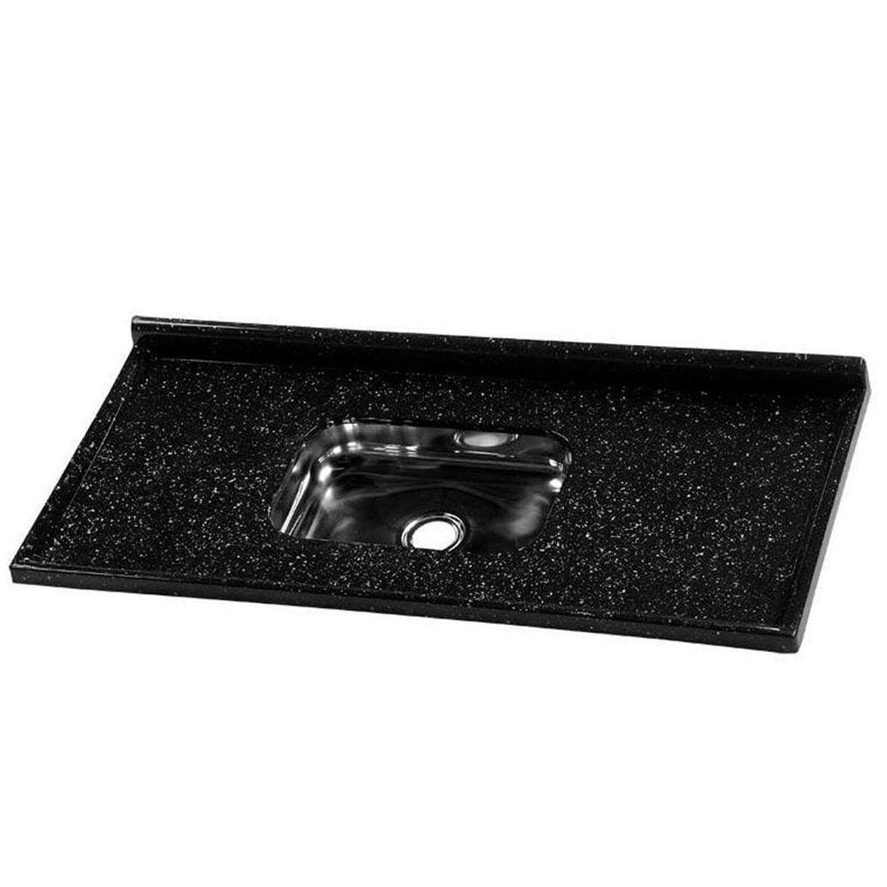 Pia De Cozinha Roralit Granitado Com Cuba Em Inox 120Cm 562208 Preto